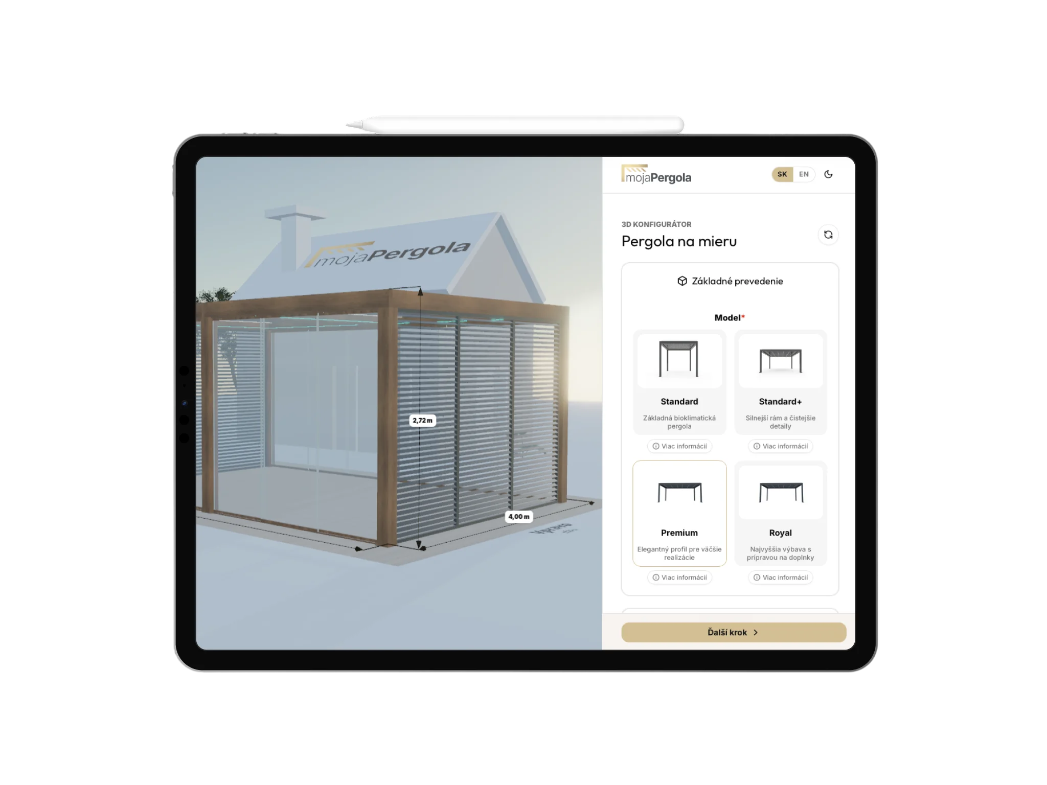 Moja Pergola interface preview