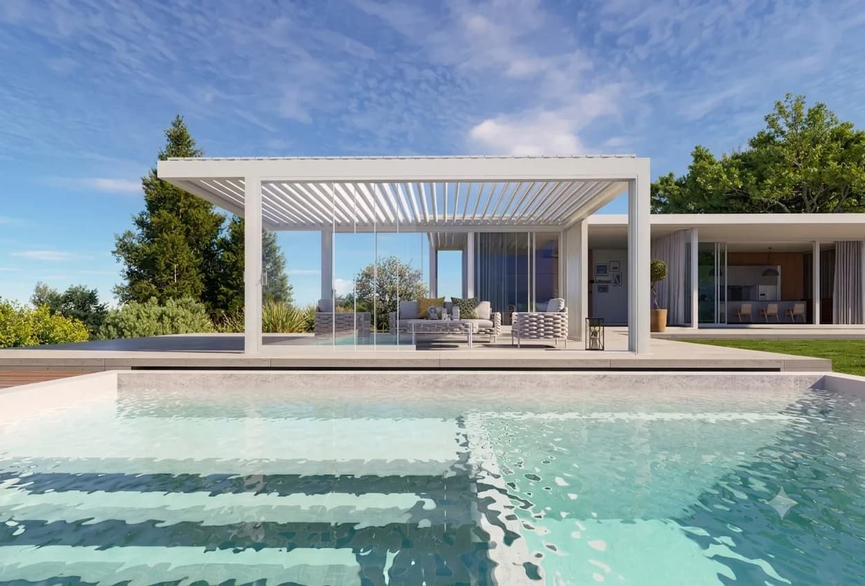 Moja Pergola project visual. Customer-facing website and 3D configurator