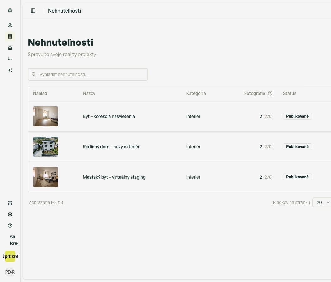 Realisio interface preview